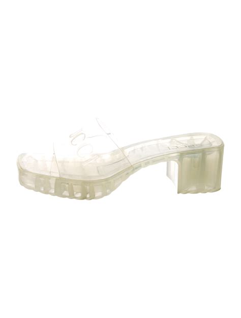 gucci platform sandels|gucci transparent sandals.